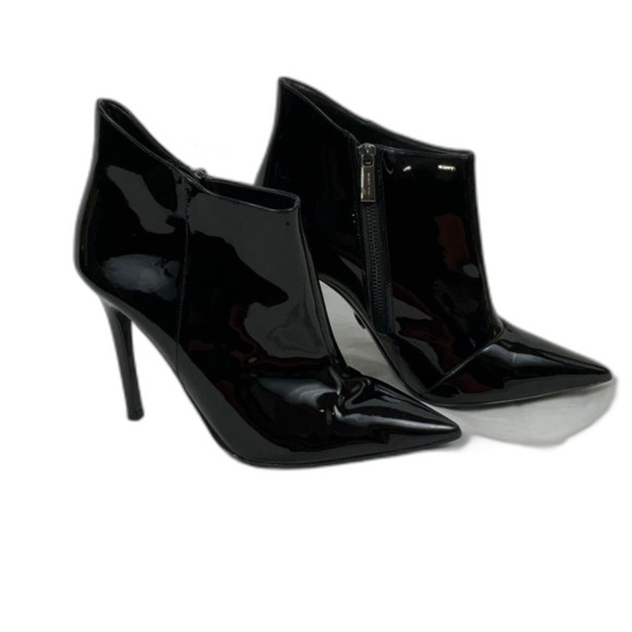 MICHAEL KORS Antonia Ankle Zip Stiletto Bootie Black Patent Leather Women’s 8.5 - Picture 1 of 10